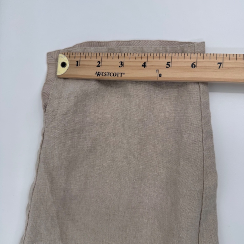 Liz Claiborne Pant Women 14W Beige Neutral Linen Hepburn Cropped Lagenlook - Picture 15 of 15